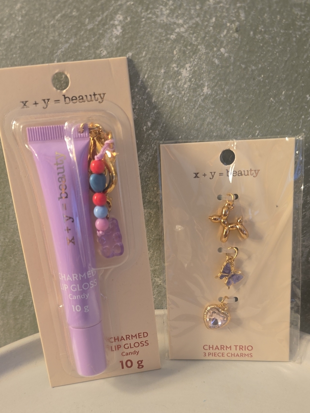 Charmed Lip Gloss Candy with Gummy Bear Charm & 3 Additional Charms New